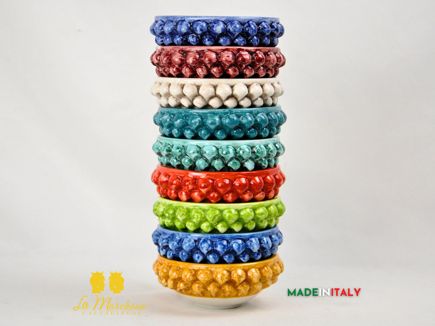 Ciotolina in Ceramica di Caltagirone Pigna 13cm - Vari Colori