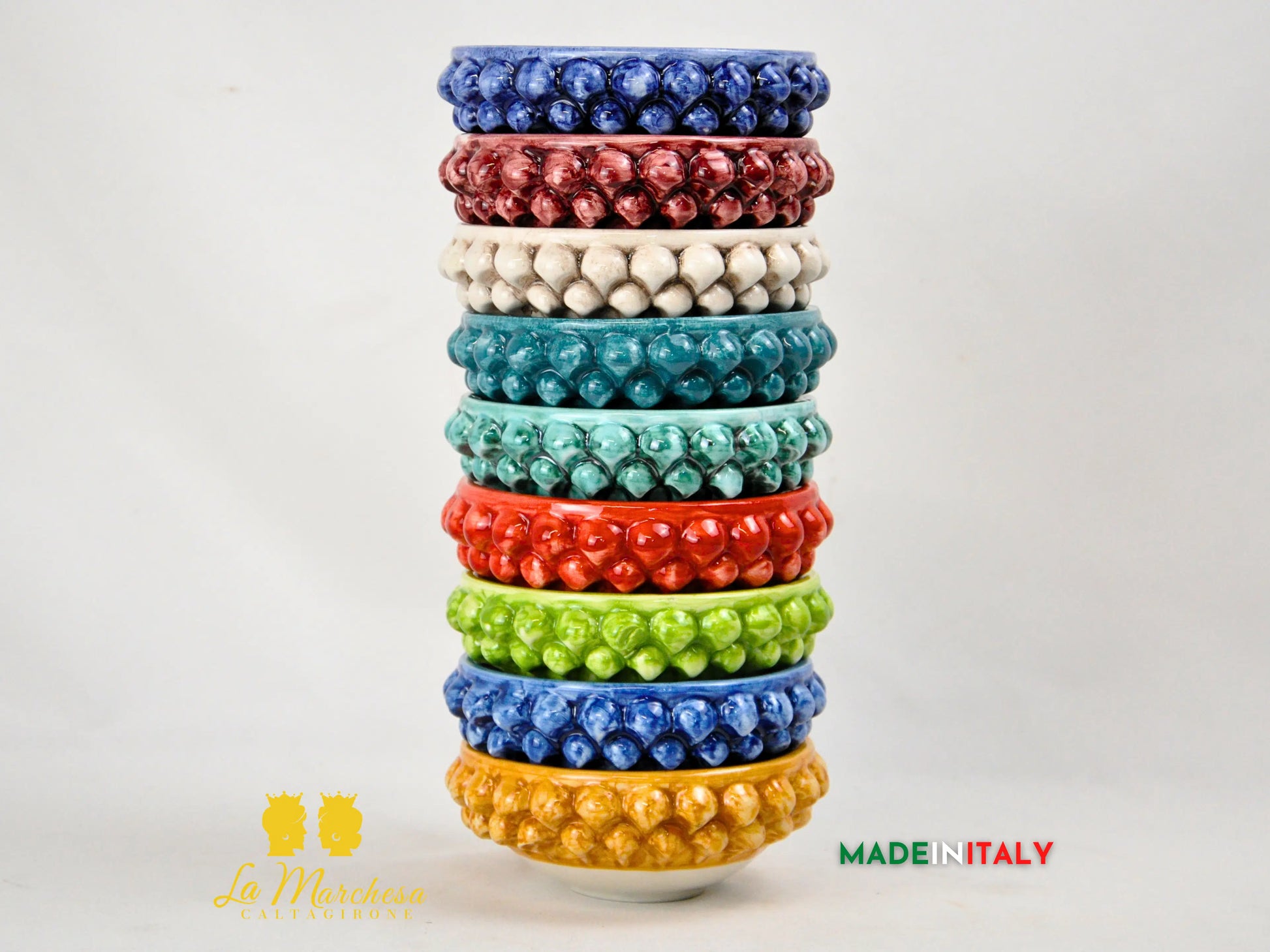 Ciotolina in Ceramica di Caltagirone Pigna 13cm - Vari Colori