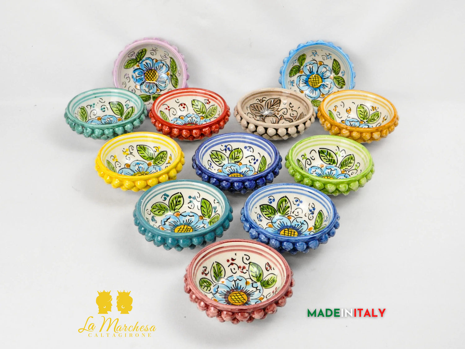 Ciotolina in Ceramica di Caltagirone Pigna 13cm - Vari Colori