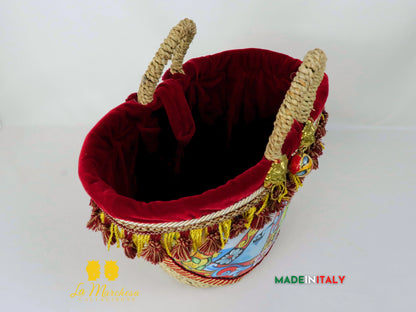 FINE SERIE Coffa in Vimini Artigianale Decorata - Vari Modelli