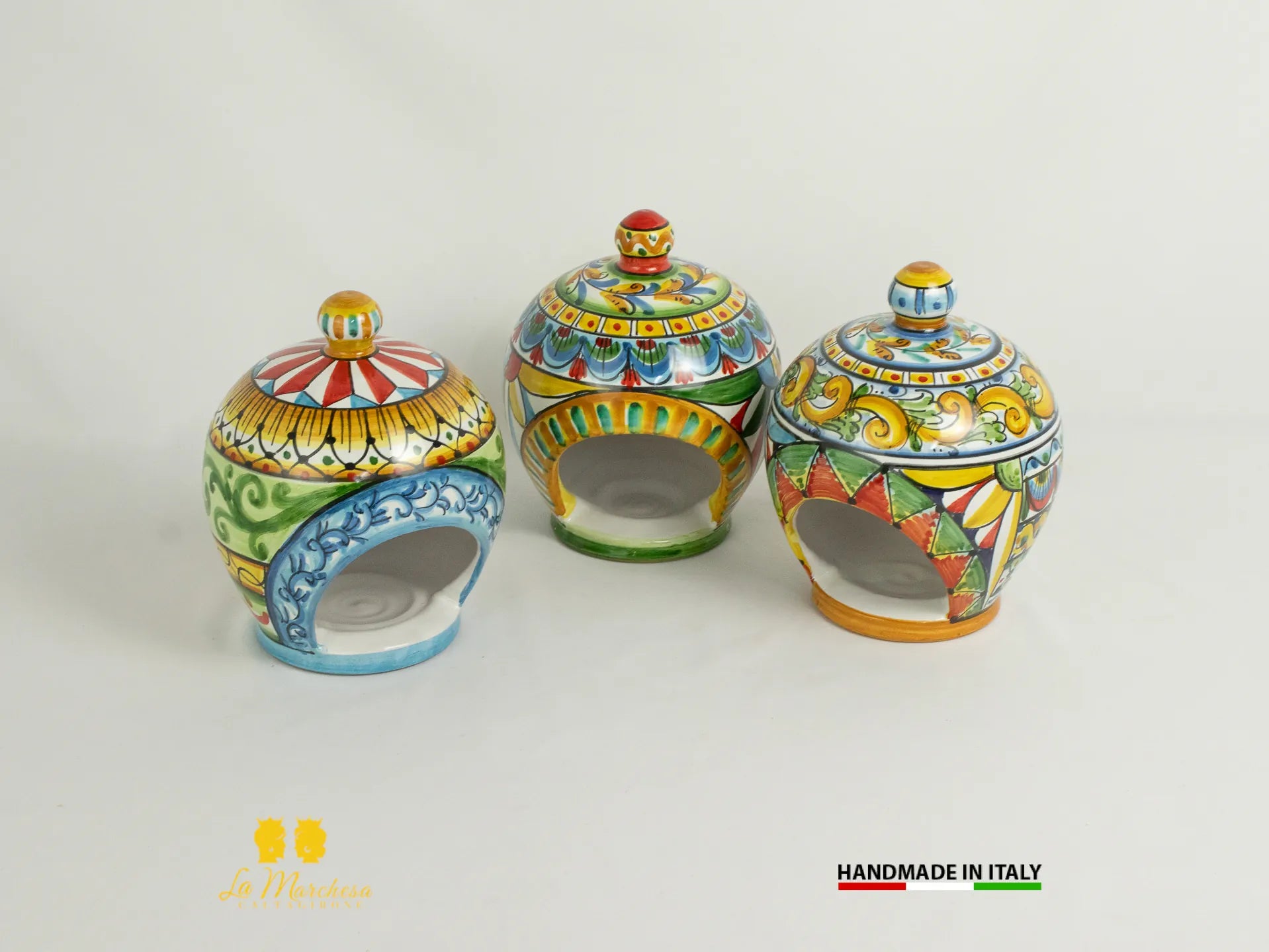Contenitore Porta spugna cucina in Ceramica di Caltagirone decorato a mano