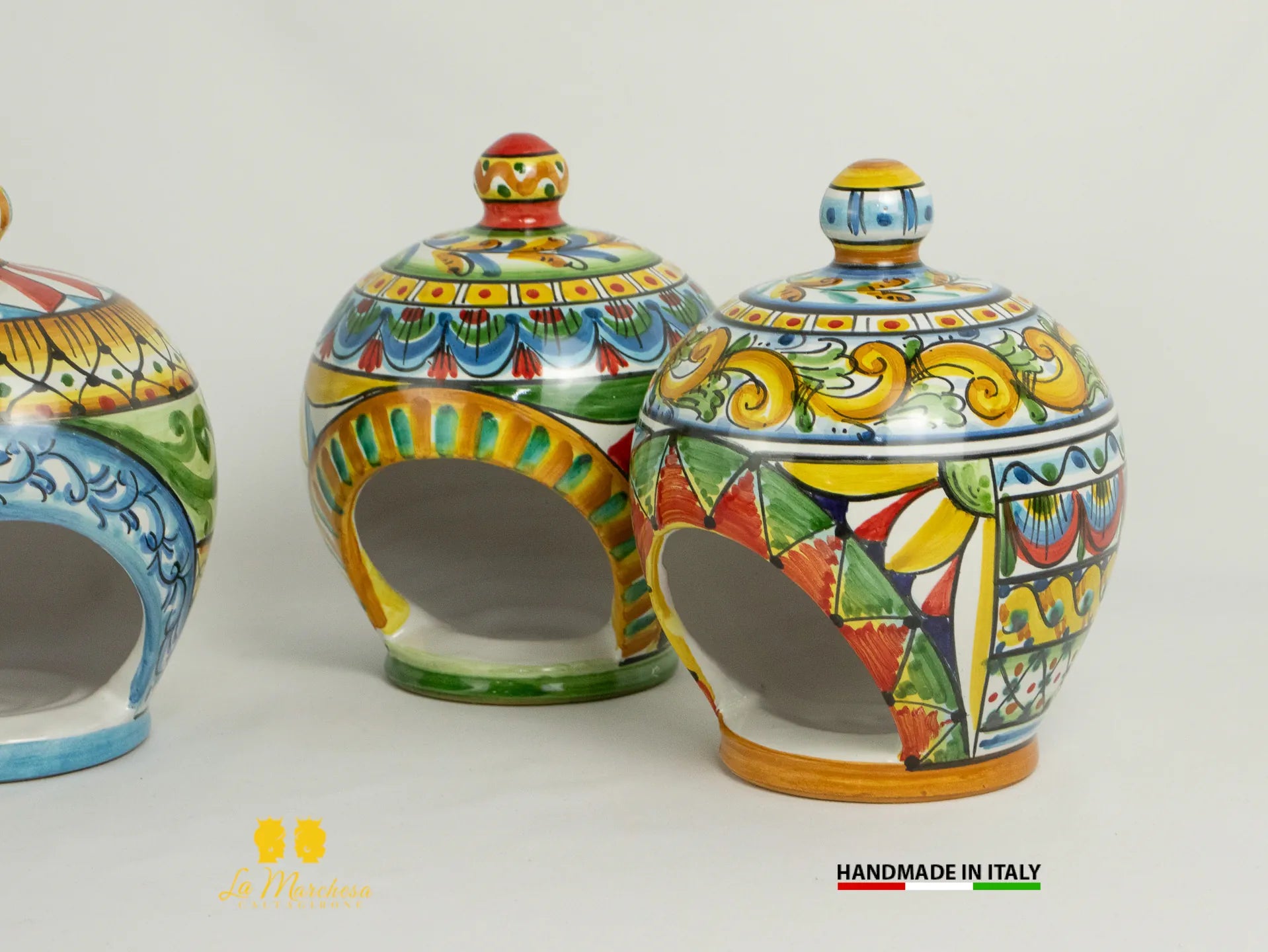 Contenitore Porta spugna cucina in Ceramica di Caltagirone decorato a mano