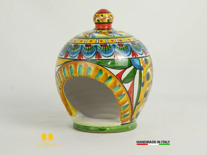 Contenitore Porta spugna cucina in Ceramica di Caltagirone decorato a mano
