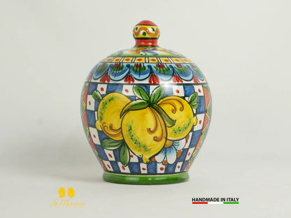 Contenitore Porta spugna cucina in Ceramica di Caltagirone decorato a mano