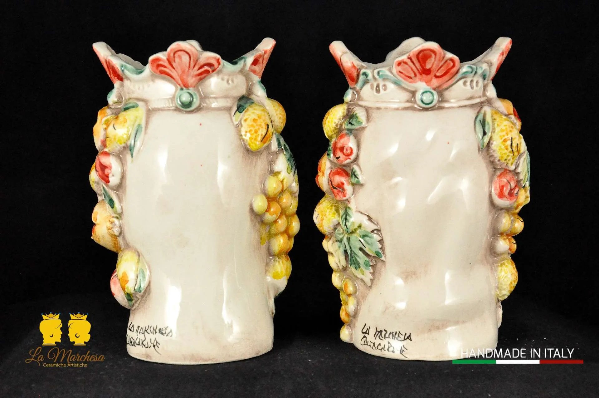 Coppia di Teste di Moro in Ceramica di Caltagirone Afro H14 - Vari modelli