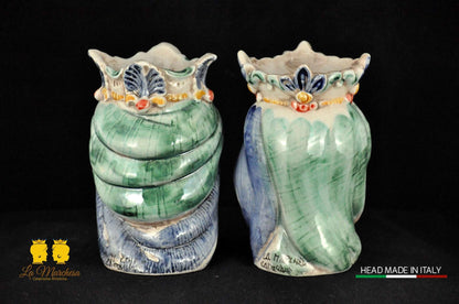 Coppia di Teste di Moro in Ceramica di Caltagirone Afro H14 - Vari modelli
