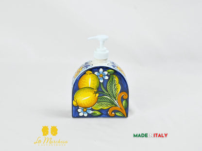 Dispenser Sapone Liquido Decorato in Ceramica di Caltagirone 12cm - Vari Decori