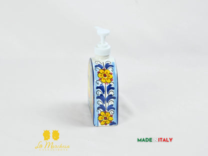 Dispenser Sapone Liquido Decorato in Ceramica di Caltagirone 12cm - Vari Decori