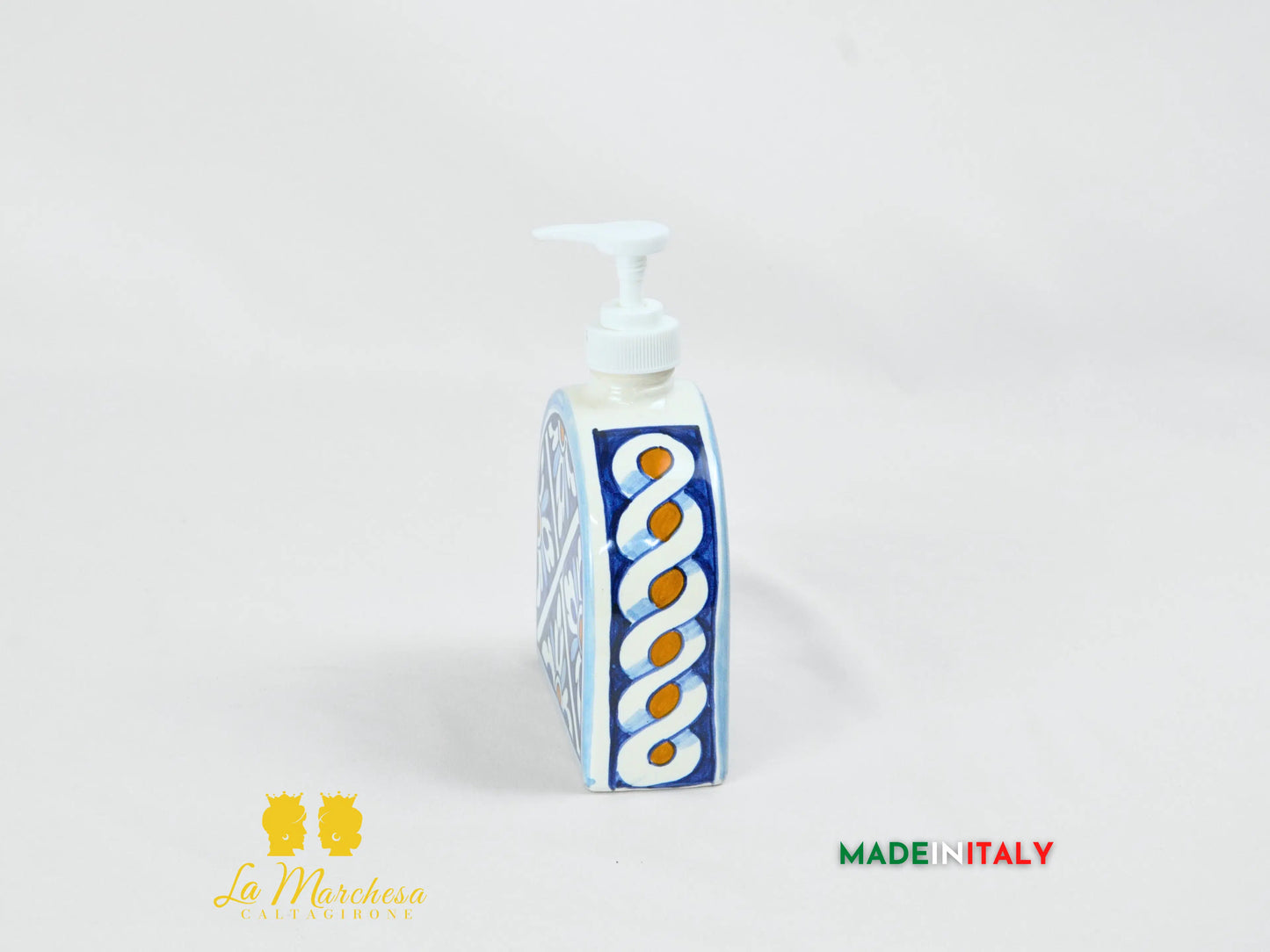 Dispenser Sapone Liquido Decorato in Ceramica di Caltagirone 12cm - Vari Decori