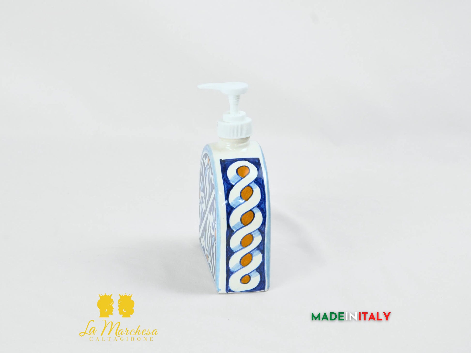 Dispenser Sapone Liquido Decorato in Ceramica di Caltagirone 12cm - Vari Decori