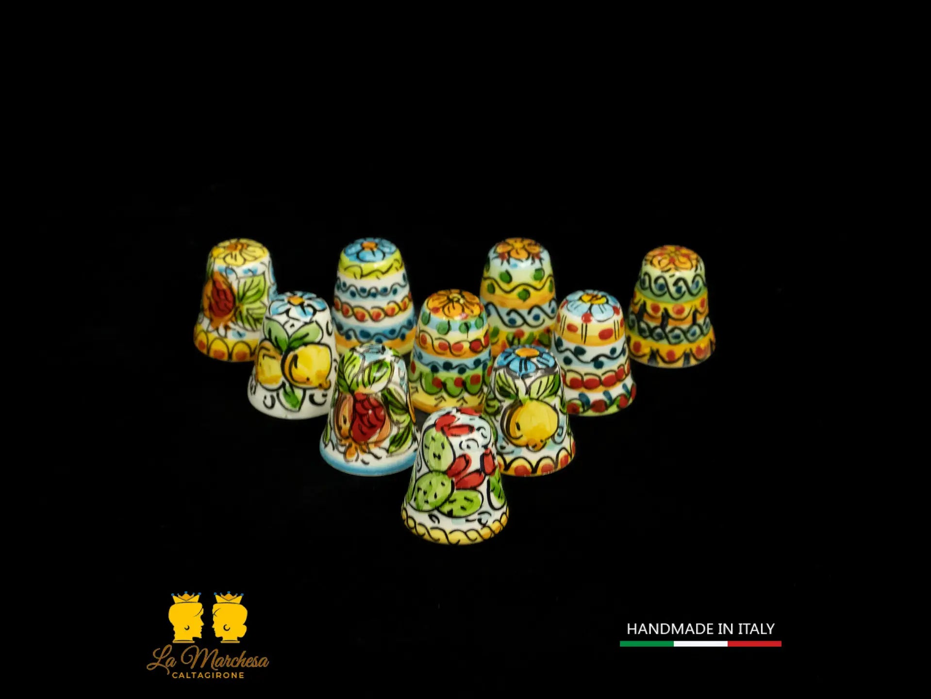 Ditale in Ceramica di Caltagirone decorato a mano