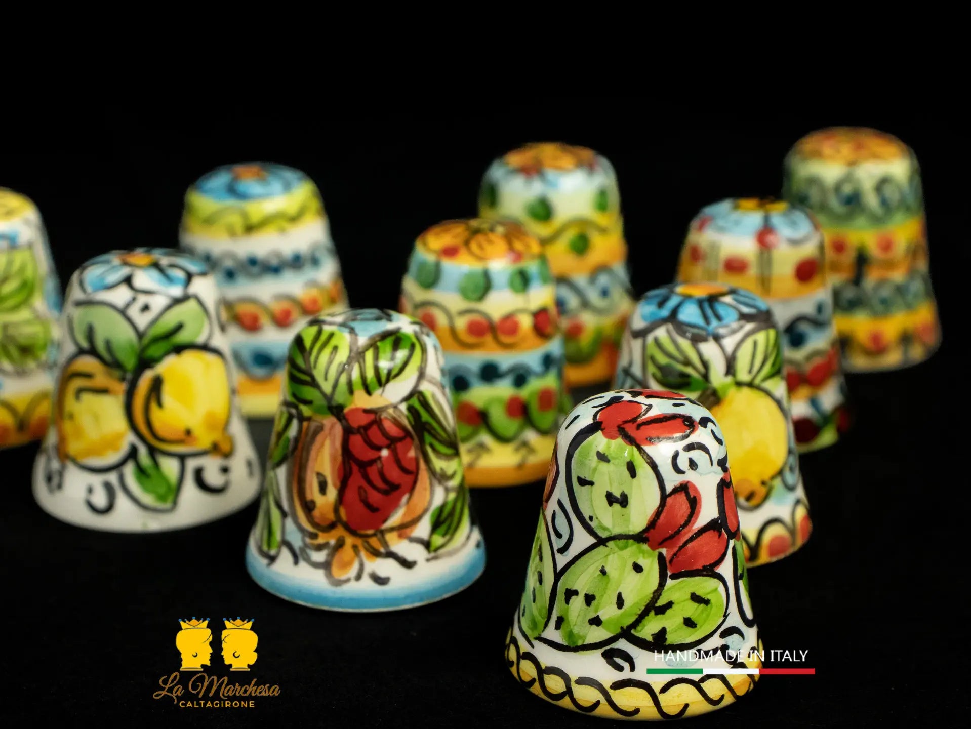 Ditale in Ceramica di Caltagirone decorato a mano
