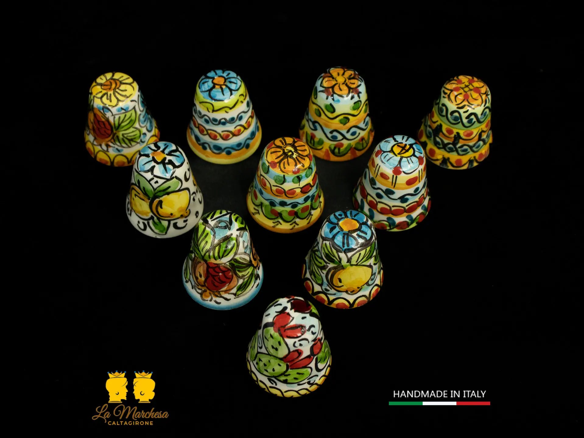 Ditale in Ceramica di Caltagirone decorato a mano
