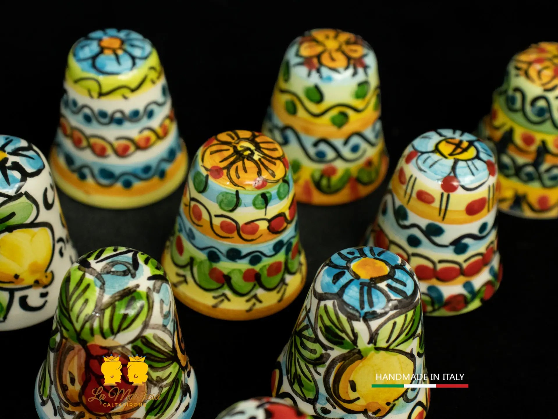 Ditale in Ceramica di Caltagirone decorato a mano