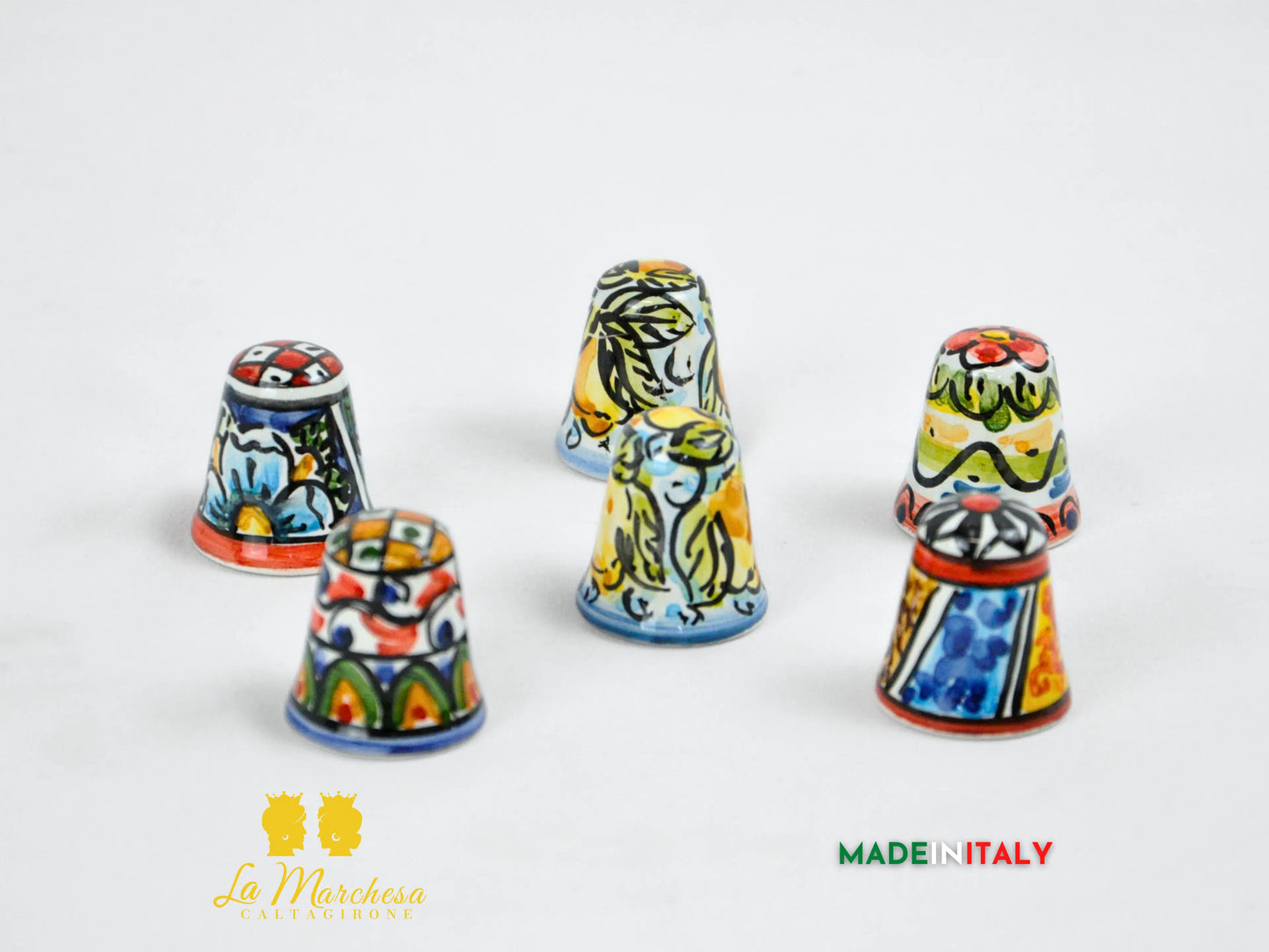 Ditale Decorato a Mano in Ceramica di Caltagirone