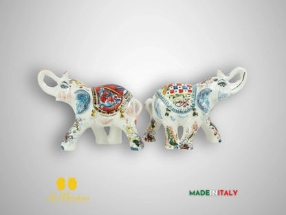 Elefante Decorato in Ceramica di Caltagirone 16cm (3)