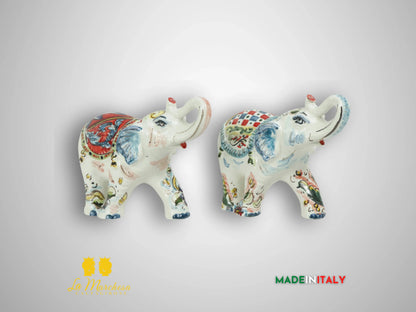 Elefante Decorato in Ceramica di Caltagirone 16cm