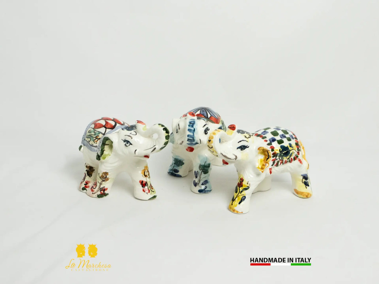 Elefante in Ceramica di Caltagirone bianco bomboniera