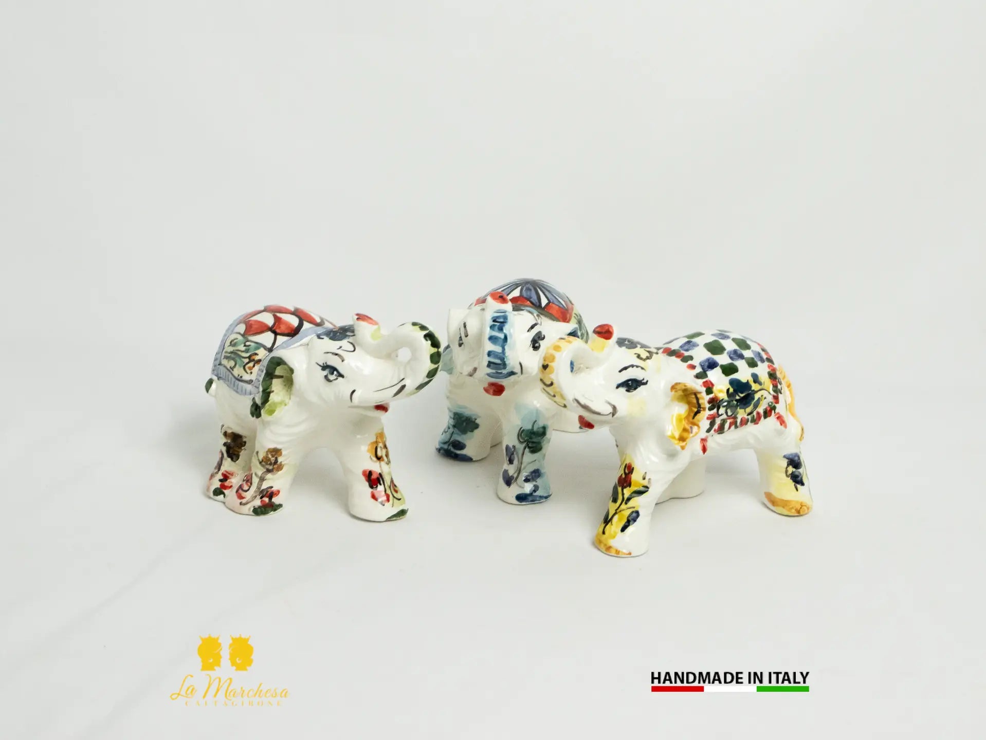 Elefante in Ceramica di Caltagirone bianco bomboniera