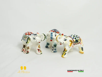 Elefante in Ceramica di Caltagirone bianco bomboniera