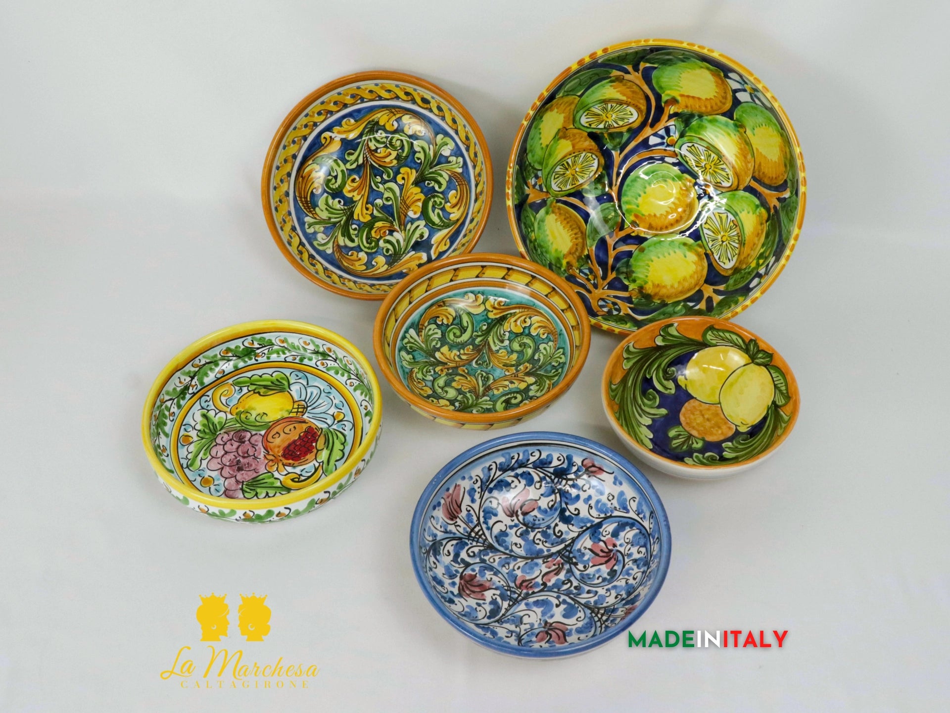 FINE SERIE - Ciotole decorate in Ceramica di Caltagirone - Vari Modelli