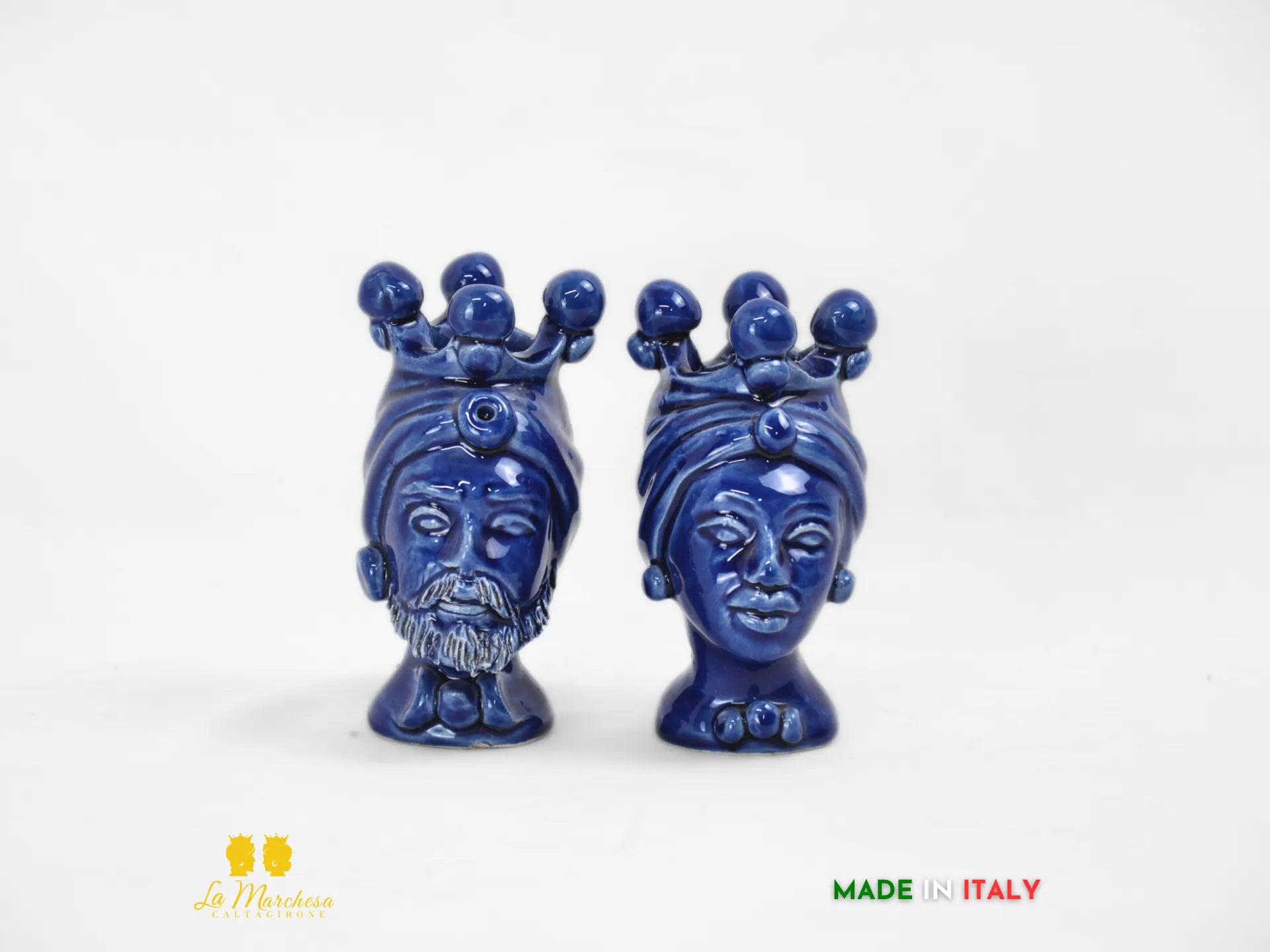 FINE SERIE Portapenne Teste di Moro Ceramica di Caltagirone h10 - vari colori