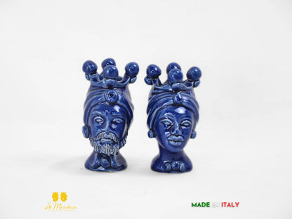 FINE SERIE Portapenne Teste di Moro Ceramica di Caltagirone h10 - vari colori