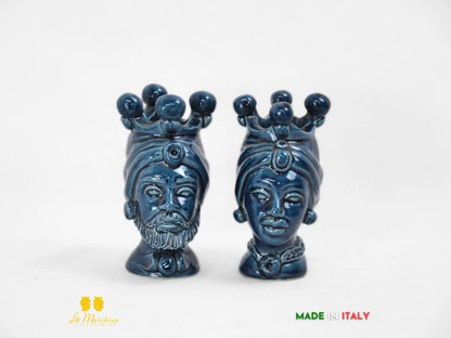 FINE SERIE Portapenne Teste di Moro Ceramica di Caltagirone h10 - vari colori