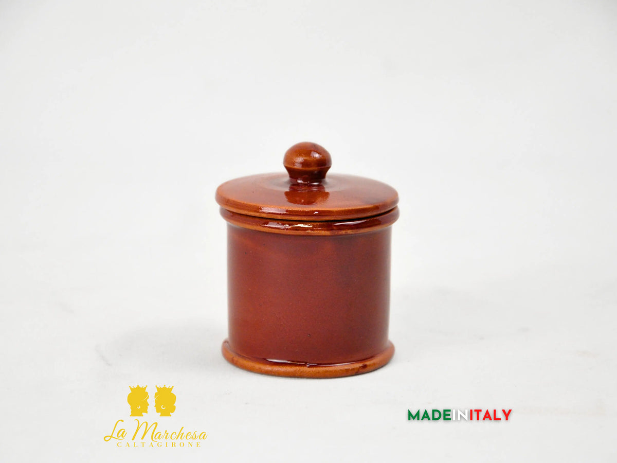 FINE SERIE - Barattolo Porta Spezie in Ceramica di Caltagirone 7 cm