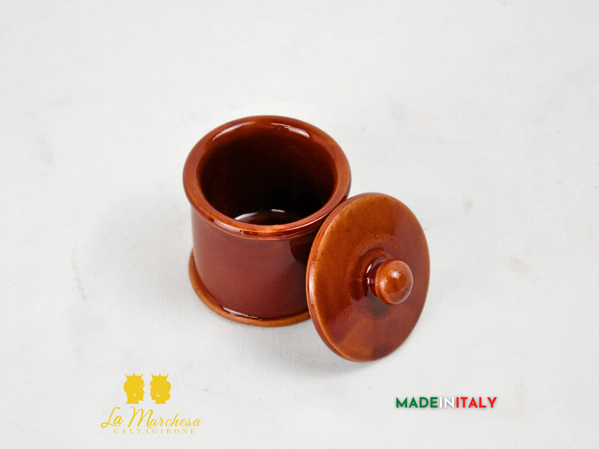 FINE SERIE - Barattolo Porta Spezie in Ceramica di Caltagirone 7 cm