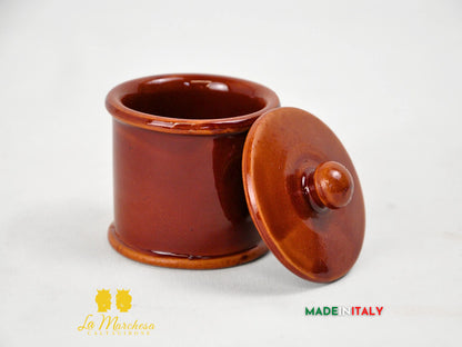 FINE SERIE - Barattolo Porta Spezie in Ceramica di Caltagirone 7 cm
