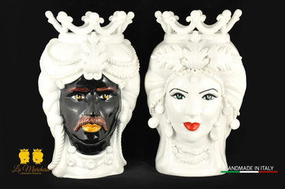 FINE SERIE - Teste di Moro ceramica di Caltagirone corona cm44