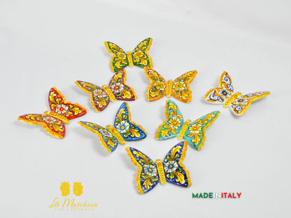 farfalla in ceramica di caltagirone 10 cm - vari decori