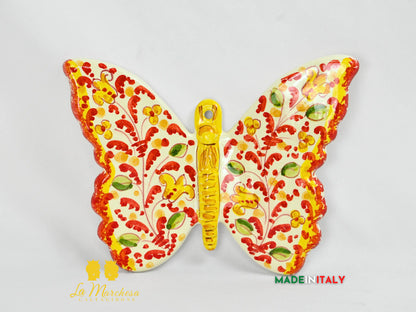 farfalla in ceramica di caltagirone 24cm - 600 rosso