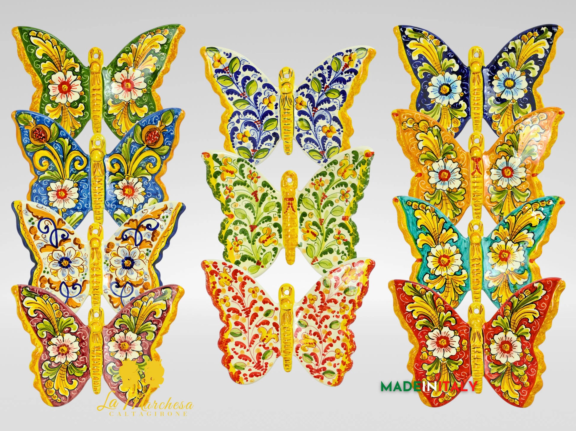 Farfalla in ceramica di caltagirone 24cm