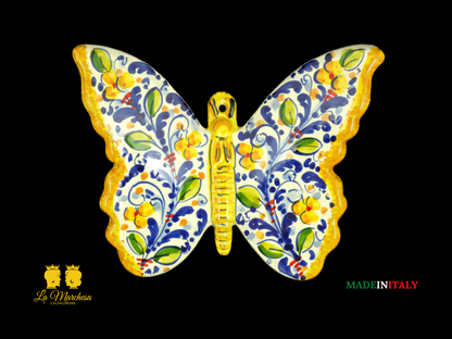 Farfalla in Ceramica di Caltagirone 24cm - '600 Decorazioni Assortite