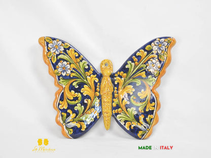 Farfalla Decorata Decorazione da Parete in Ceramica di Caltagirone 35cm - Vari Decori