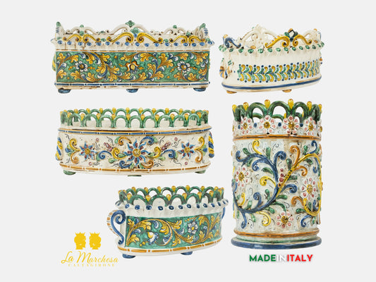 Fioriera in Ceramica di Caltagirone Applicazioni Barocche - Vari Modelli