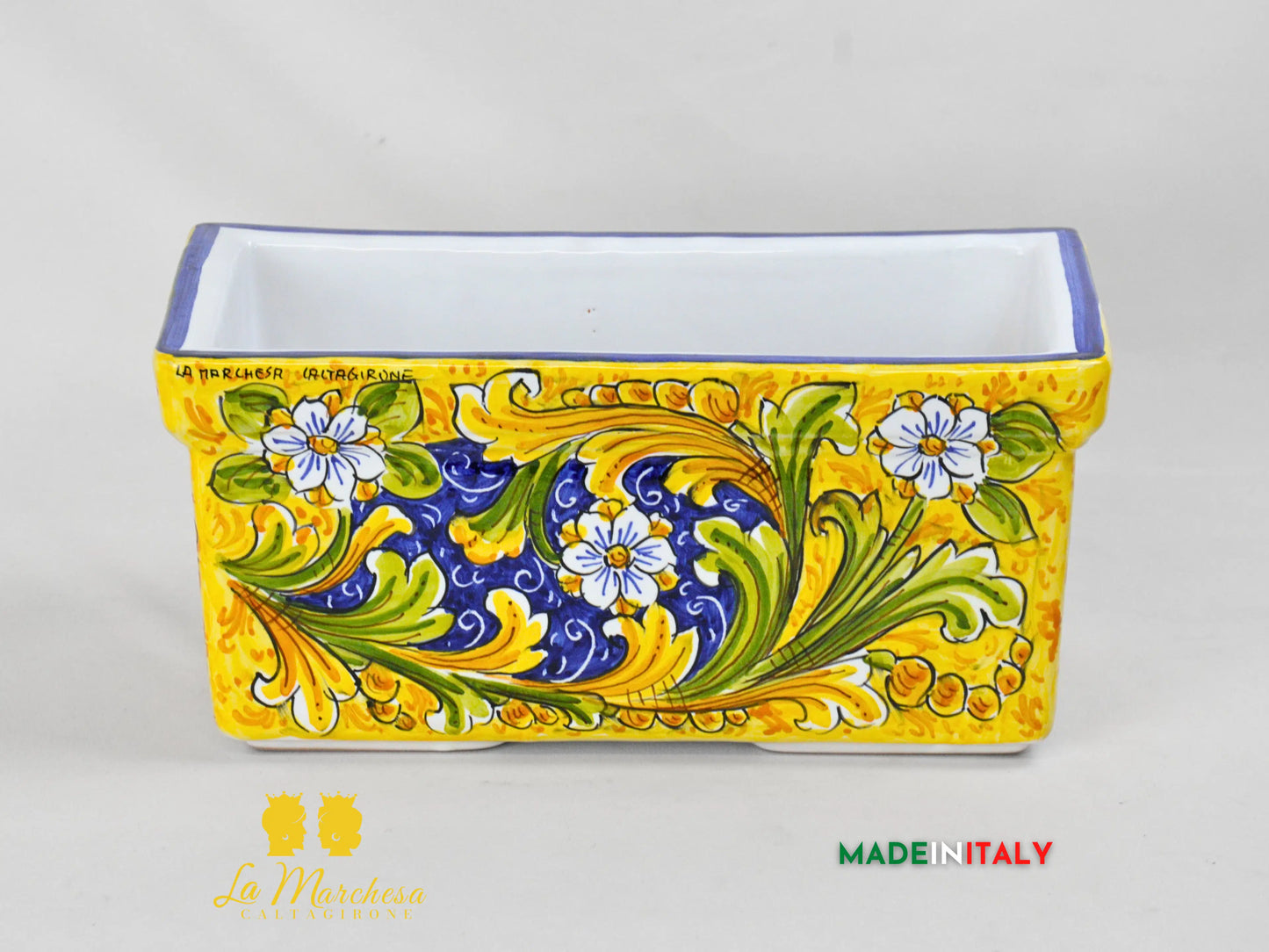 Fioriera Rettangolare in Ceramica di Caltagirone 31cm