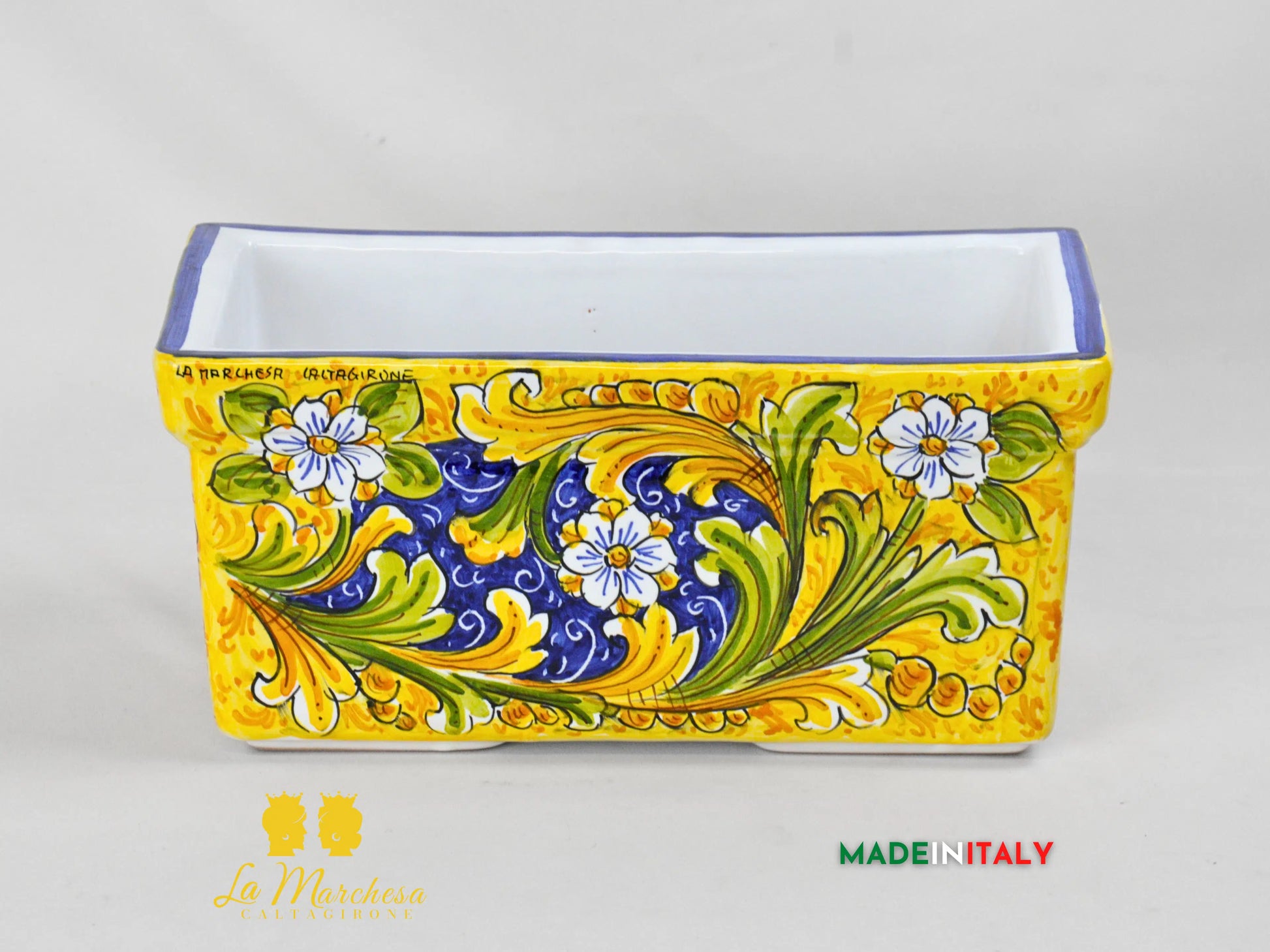 Fioriera Rettangolare in Ceramica di Caltagirone 31cm