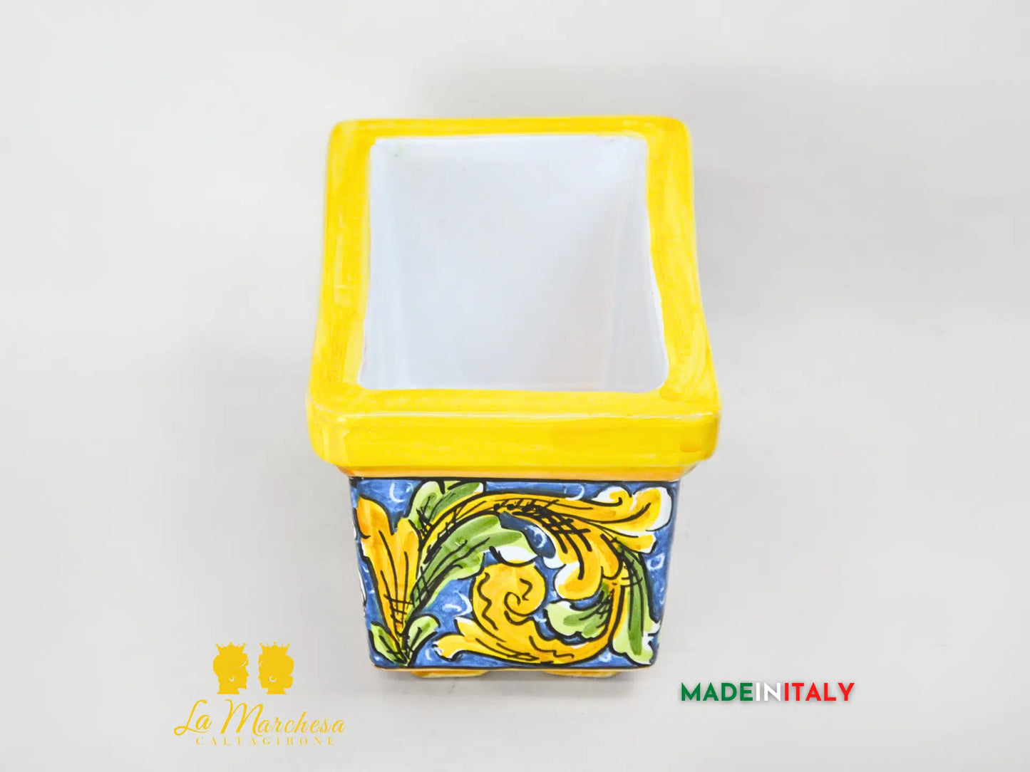 Fioriera da esterno rettangolare ceramica di Caltagirone 23cm - Vari Decori