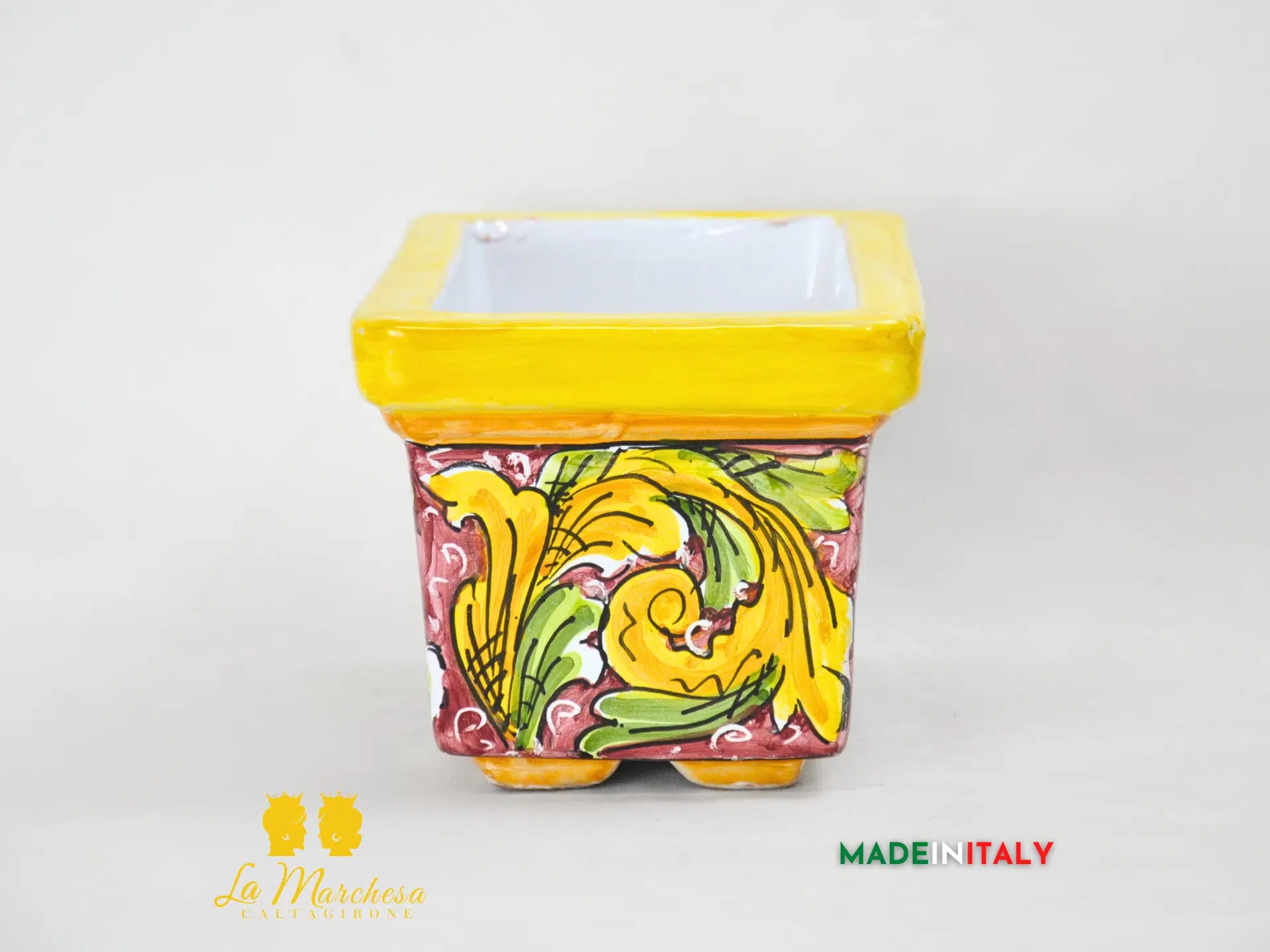Fioriera da esterno rettangolare ceramica di Caltagirone 23cm - Vari Decori