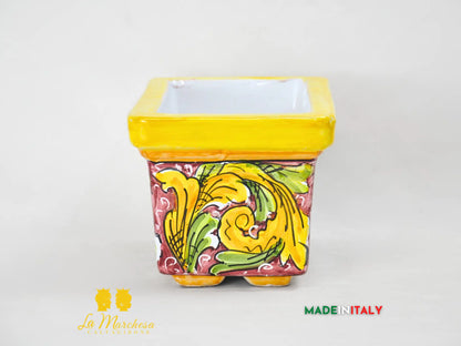 Fioriera da esterno rettangolare ceramica di Caltagirone 23cm - Vari Decori