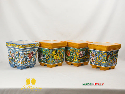 Fioriera Decorata in Ceramica di Caltagirone 17 cm – Vari Decori