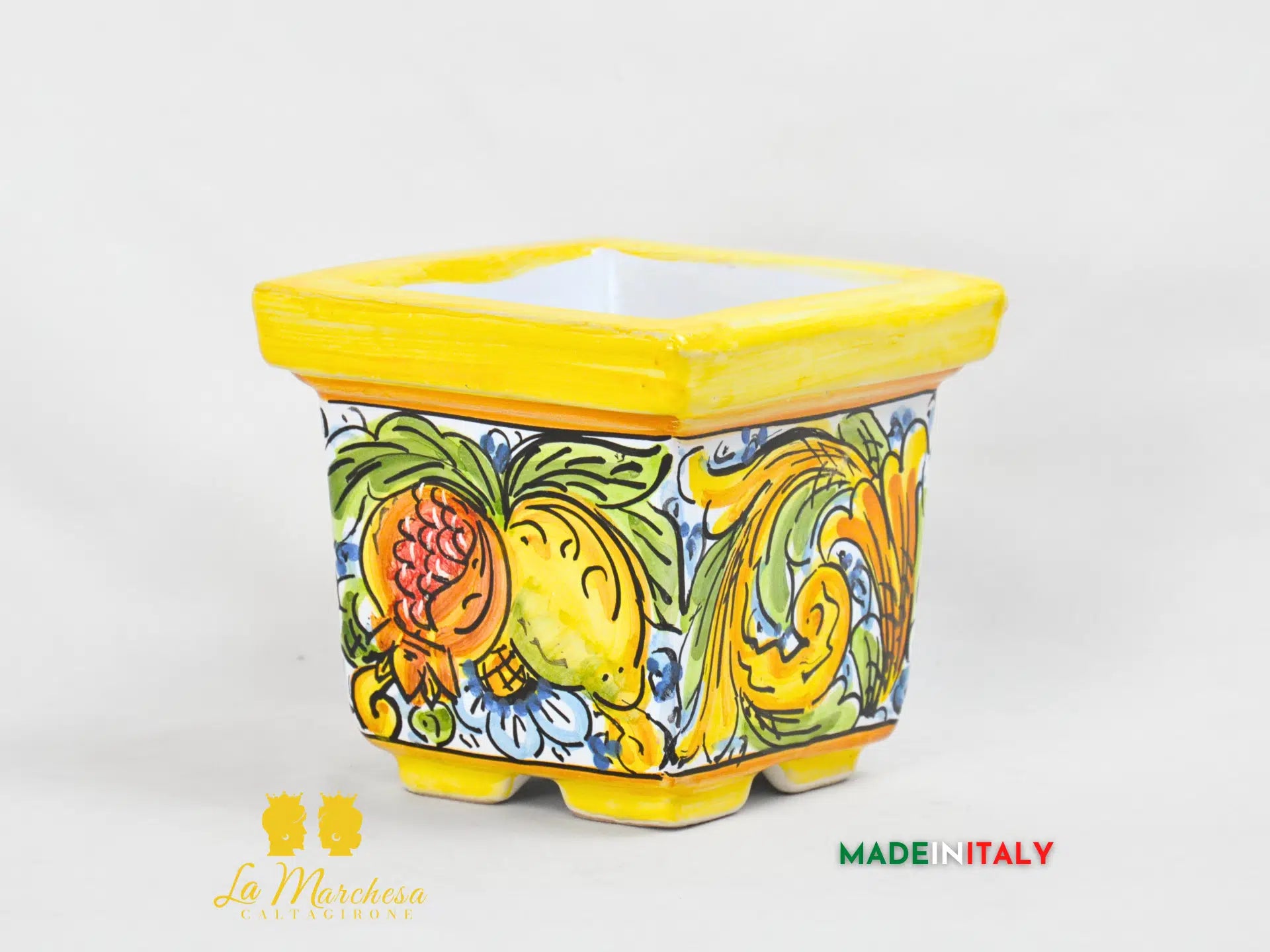 Fioriera da Esterno in Ceramica di Caltagirone Frutta 13cm