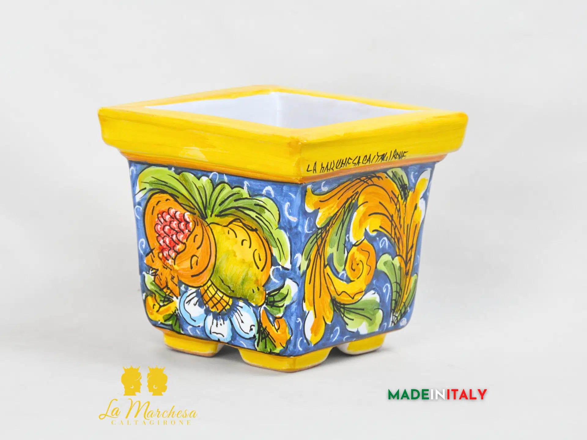 Fioriera da Esterno in Ceramica di Caltagirone Frutta 13cm