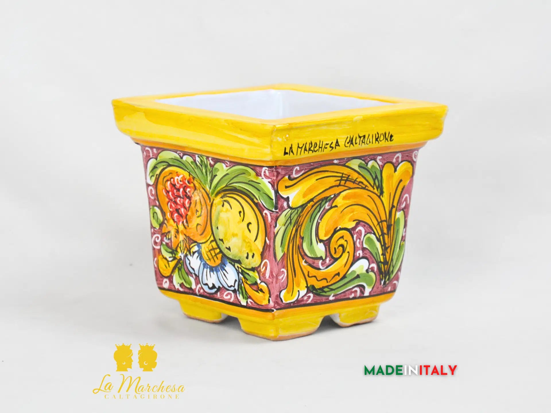 Fioriera da Esterno in Ceramica di Caltagirone Frutta 13cm