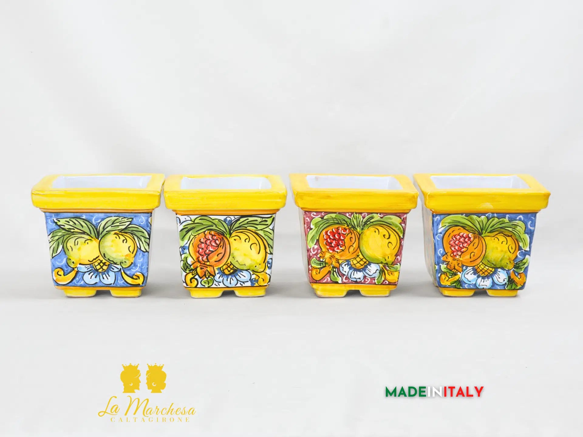 Fioriera da Esterno in Ceramica di Caltagirone Frutta 13cm