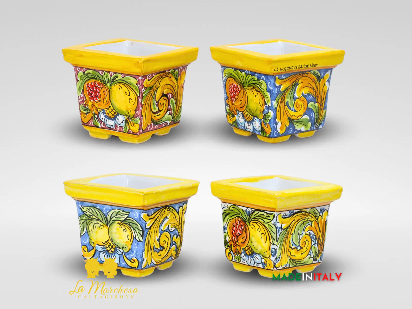 Fioriera da Esterno in Ceramica di Caltagirone Frutta 13cm