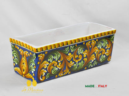 Fioriera in Ceramica di Caltagirone Ornato Limoni 47cm  - Vari Colori